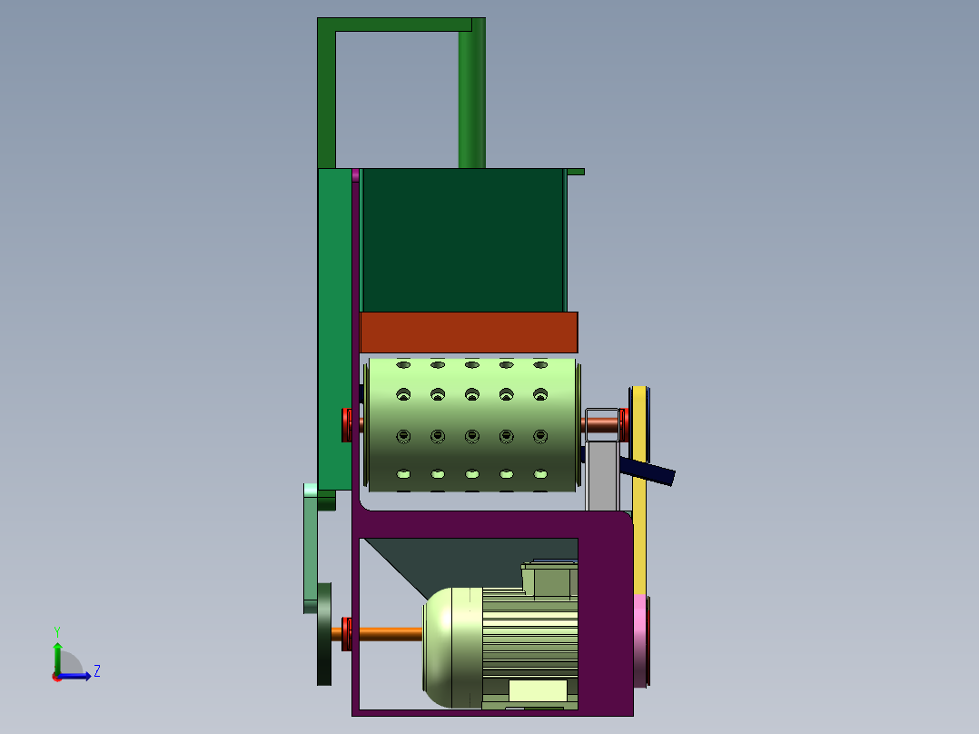 大枣红枣冬枣鲜枣去核机设计 含CAD图纸+SW三维模型+说明书左视图