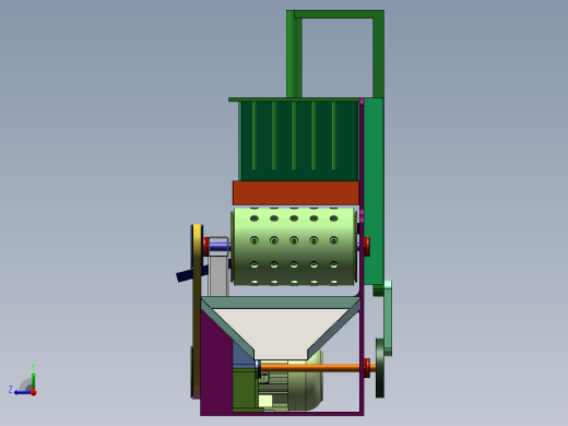 大枣红枣冬枣鲜枣去核机设计 含CAD图纸+SW三维模型+说明书右视缩略图