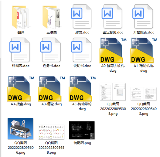 大枣红枣冬枣鲜枣去核机设计 含CAD图纸+SW三维模型+说明书缩略图