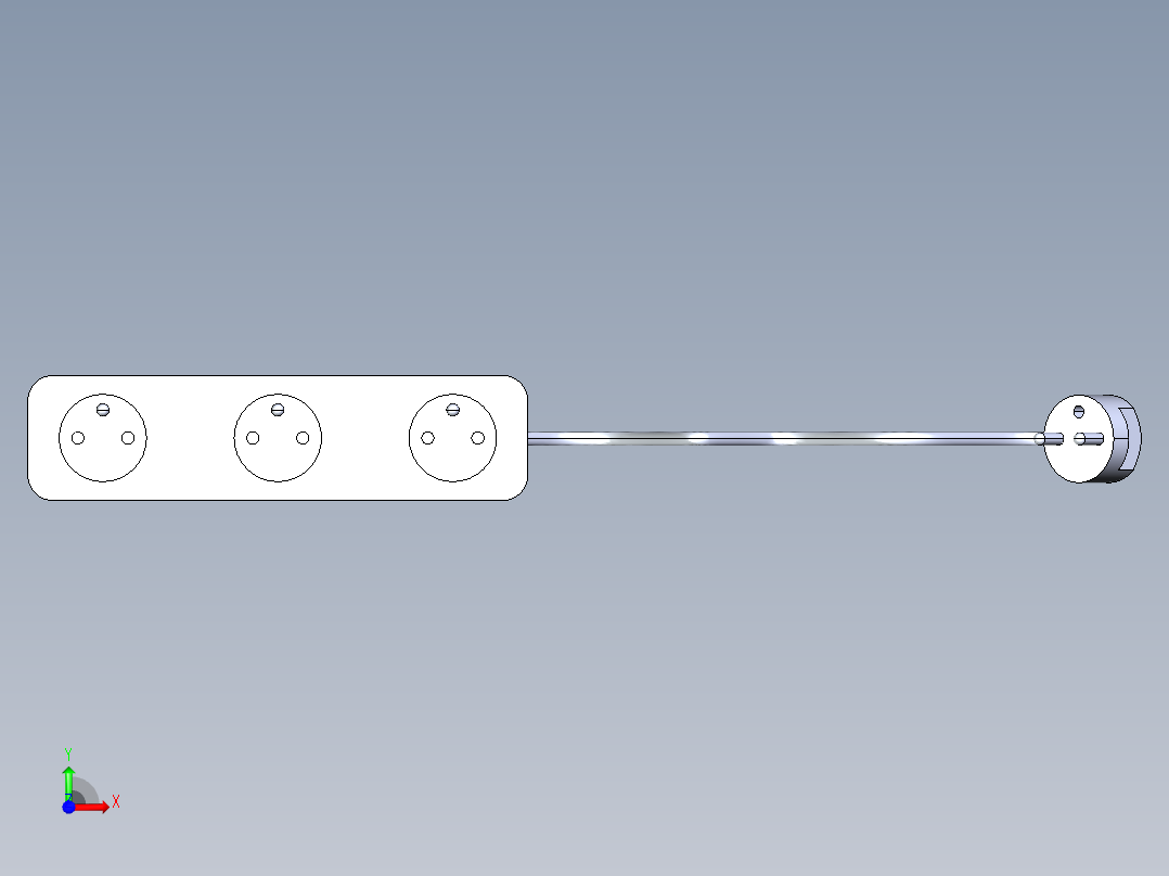 插座建模 SW STP前视图