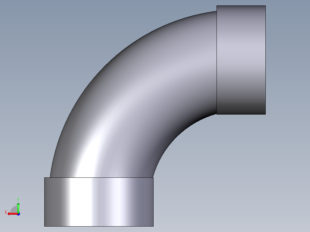 1SIV 90长半径弯曲（r）与溶剂焊接插座后视图