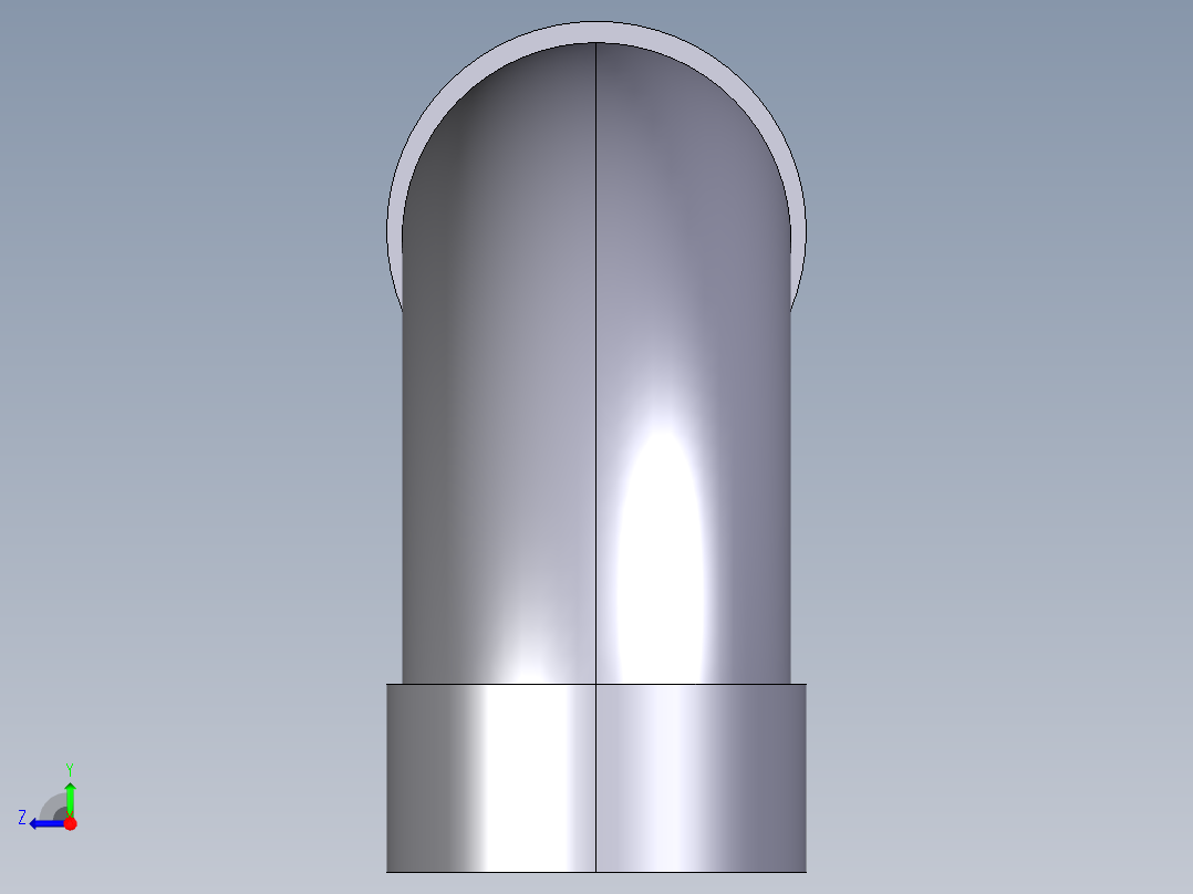 1SIV 90长半径弯曲（r）与溶剂焊接插座右视图