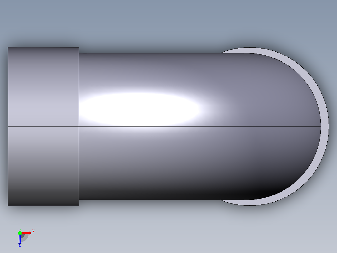 1SIV 90长半径弯曲（r）与溶剂焊接插座俯视图