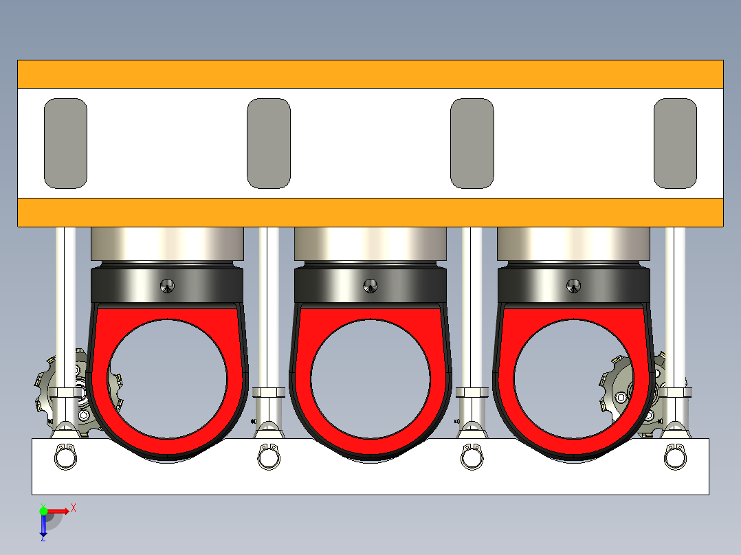 油缸缸盖拉环-夹具组装图俯视图
