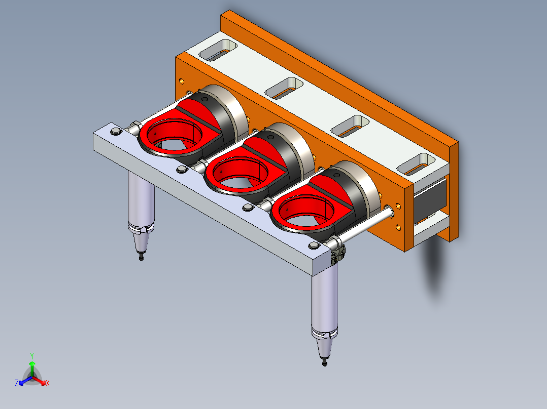 油缸缸盖拉环-夹具组装图正等轴测图