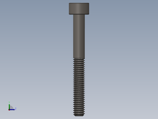 Screw_DIN_912_M4x35_A2.SLDPRT公制内六角螺钉左视缩略图
