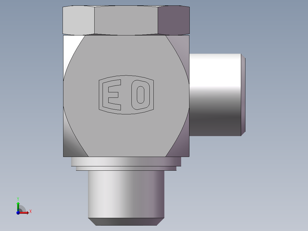 高压铰接式90度接头、1DI-18-B06前视图