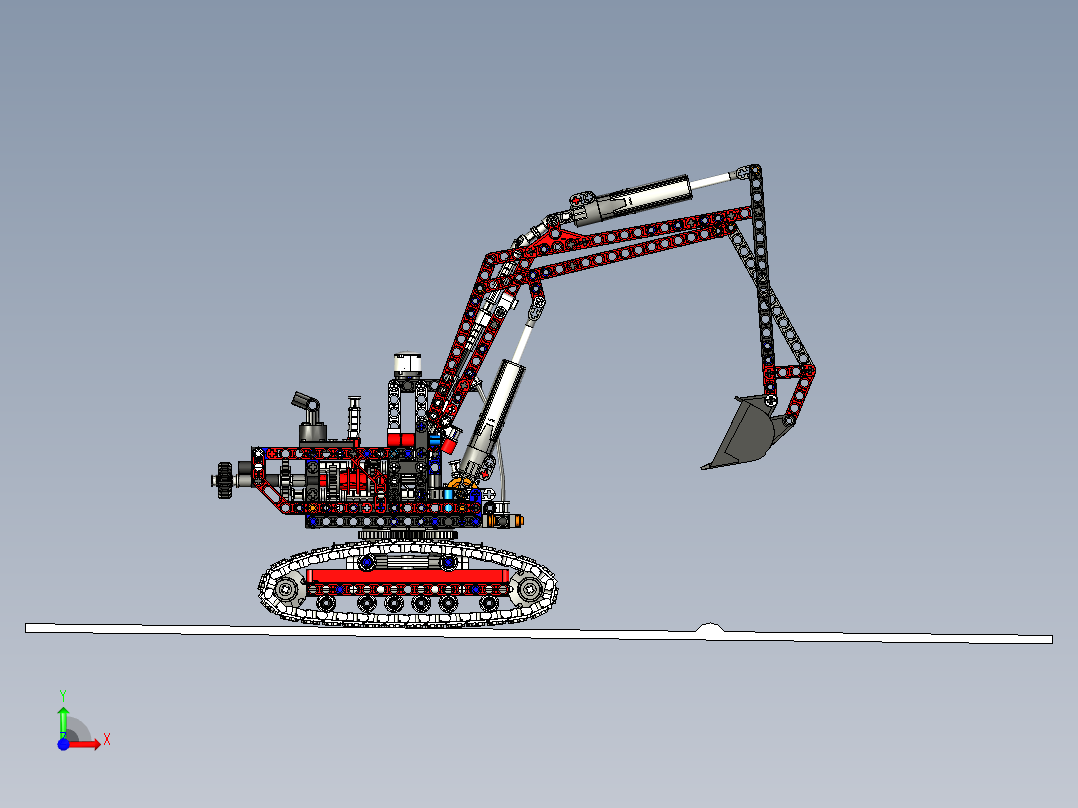 A3004088-乐高积木履带挖掘机前视图