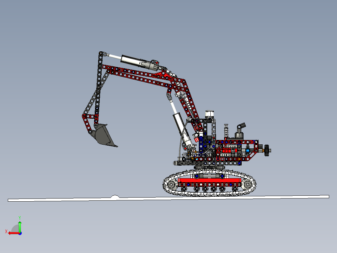 A3004088-乐高积木履带挖掘机后视图