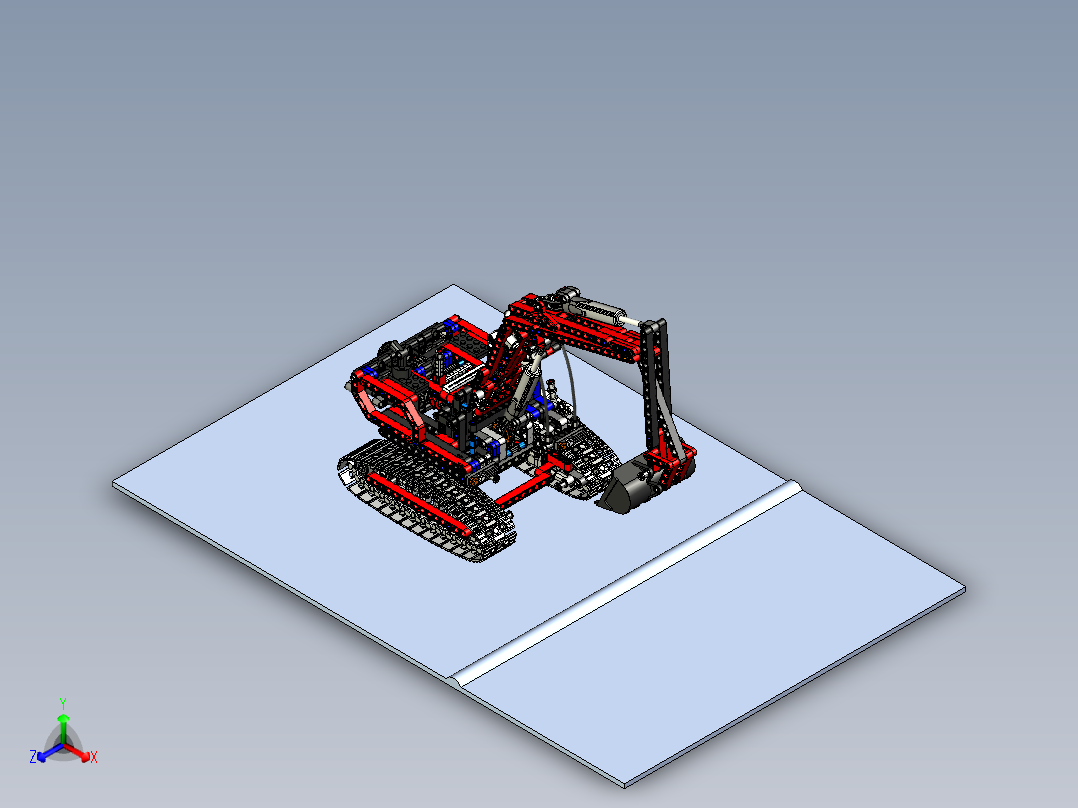 A3004088-乐高积木履带挖掘机正等轴测图