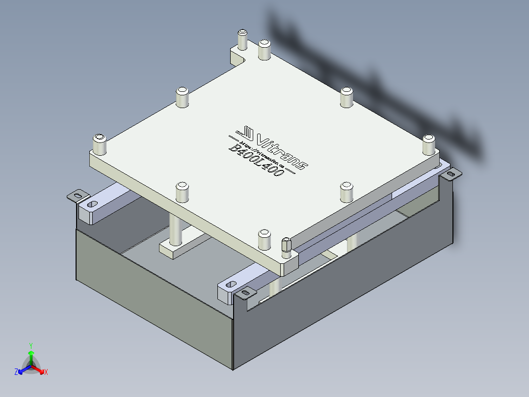 顶升定位B400L400正等轴测图