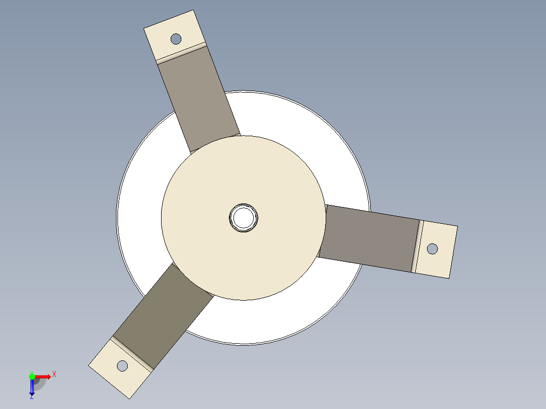 粉末二级回收反吹转翼俯视图