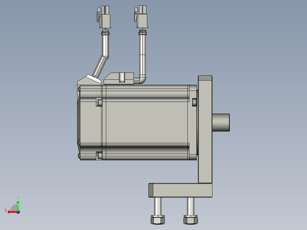 伺服电机和电机座组件后视图