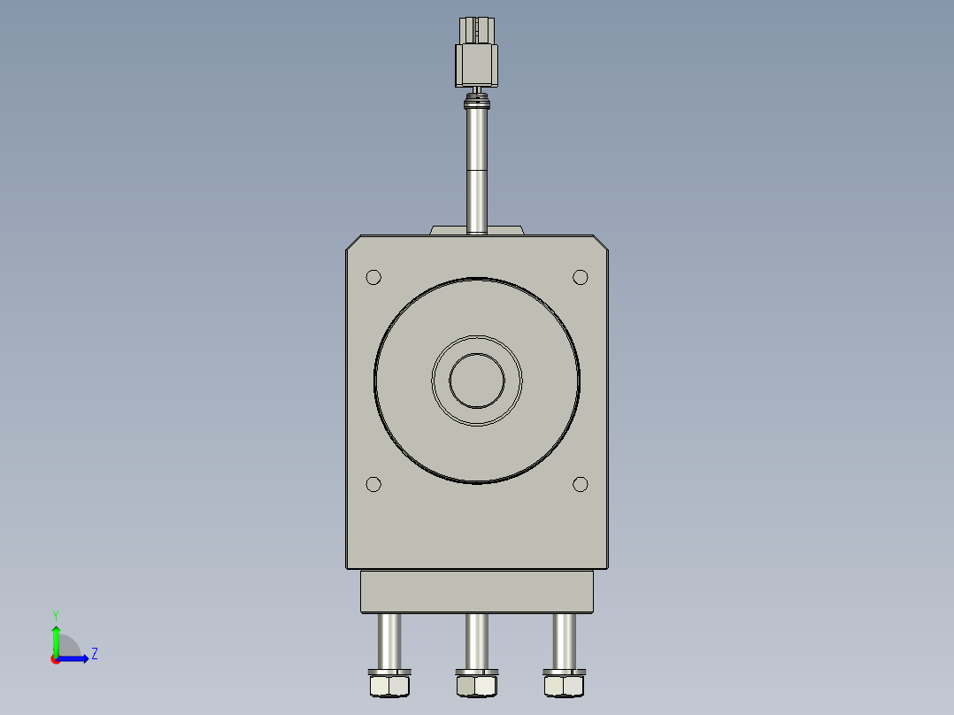 伺服电机和电机座组件左视图