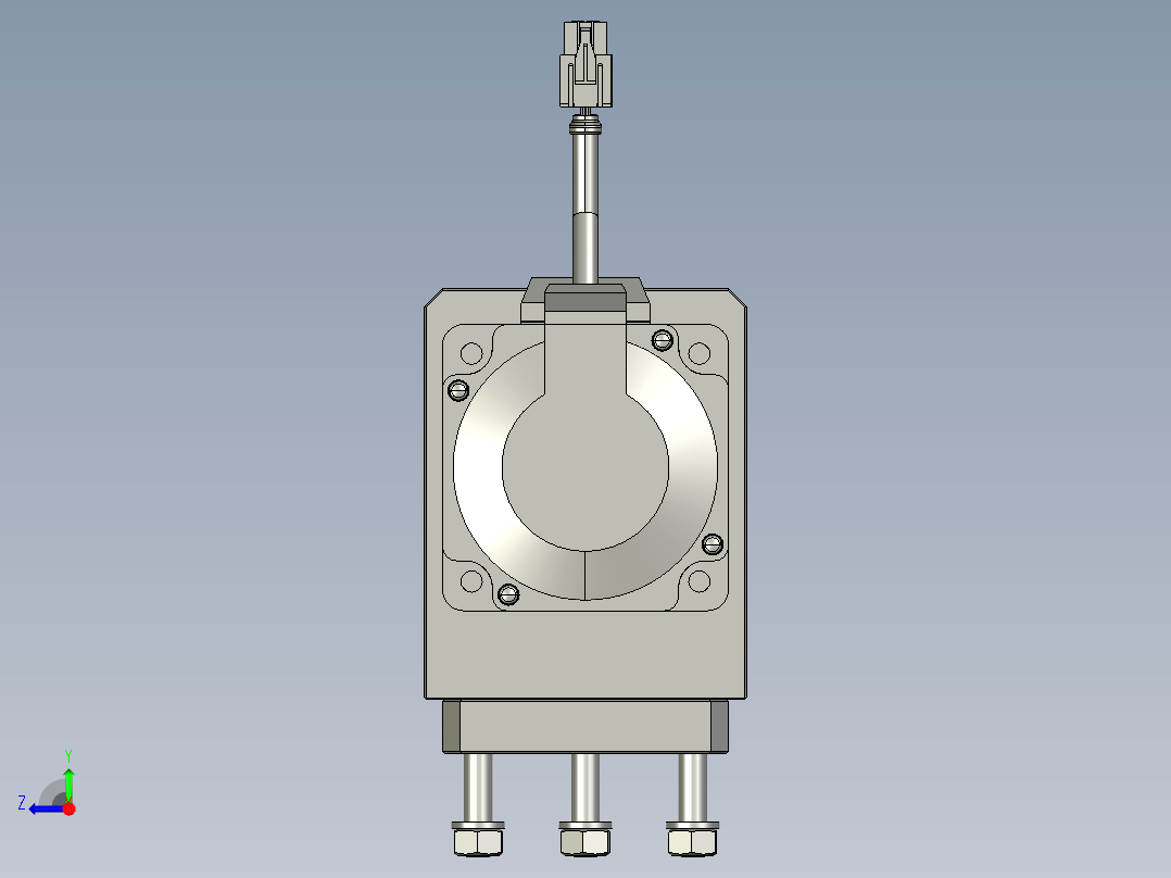 伺服电机和电机座组件右视图