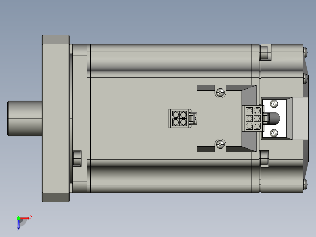 伺服电机和电机座组件俯视图