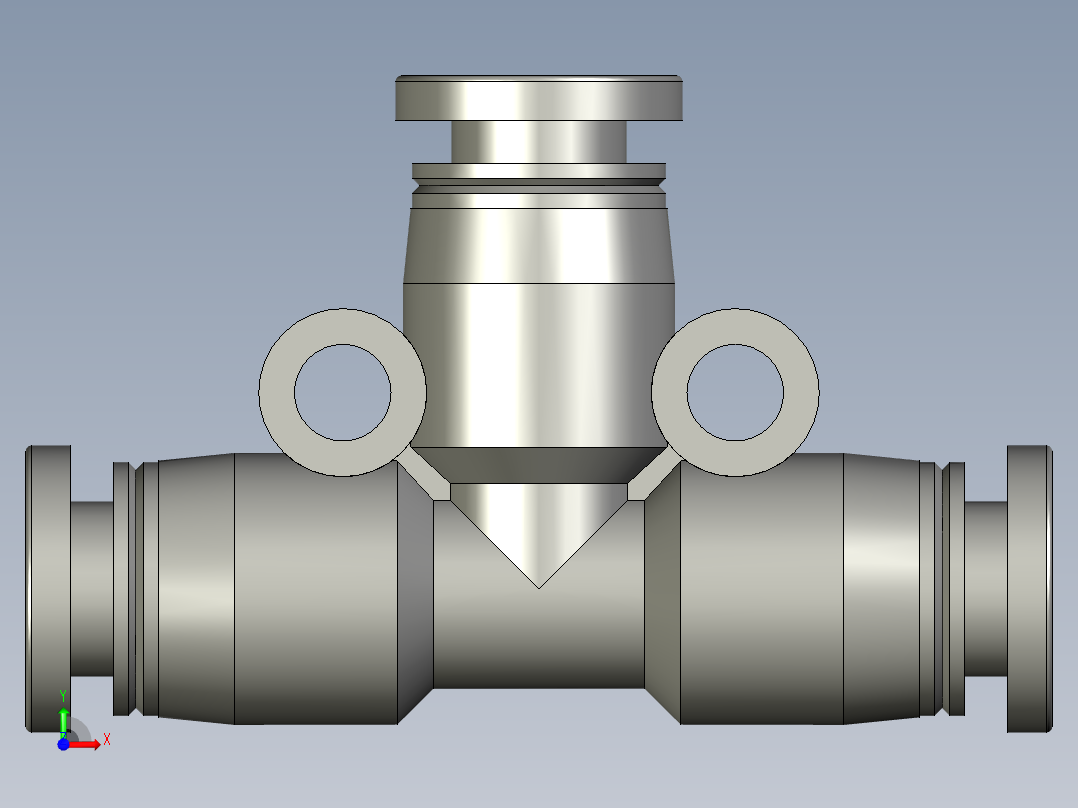 PE4管接头ZB前视图