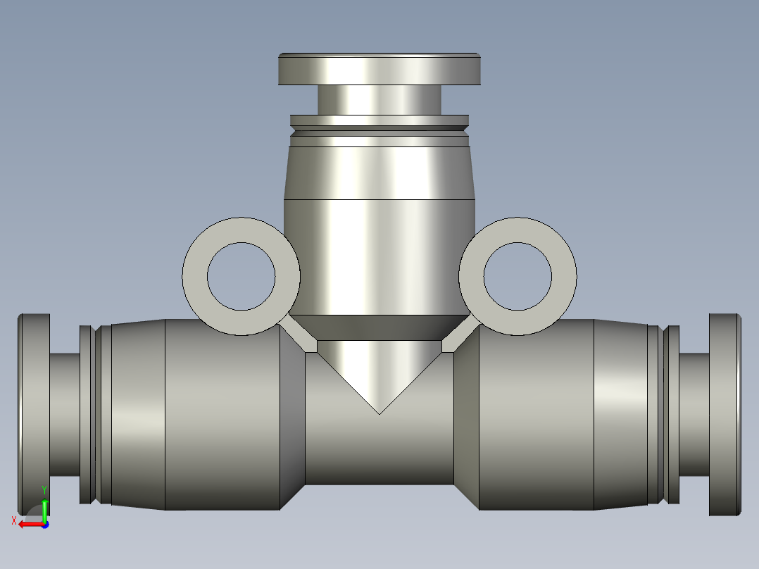 PE4管接头ZB后视图