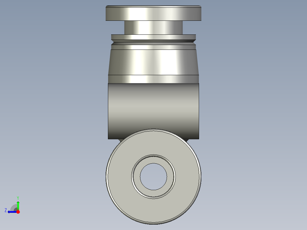 PE4管接头ZB右视图