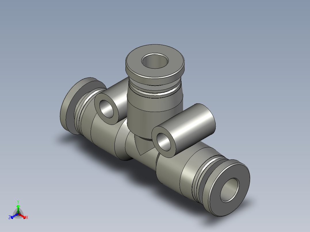 PE4管接头ZB正等轴测图
