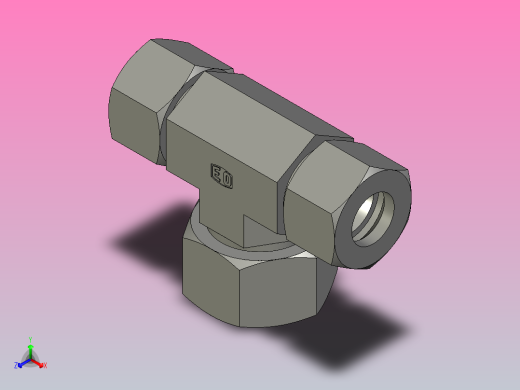 EO管接头三通异径管TR20 25 20ZS71.igs