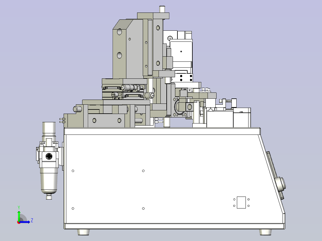 一种半自动弯折机左视图