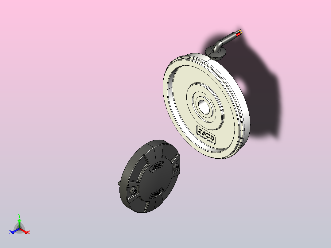 YF调速电磁制动电机90YF02-180正等轴测图