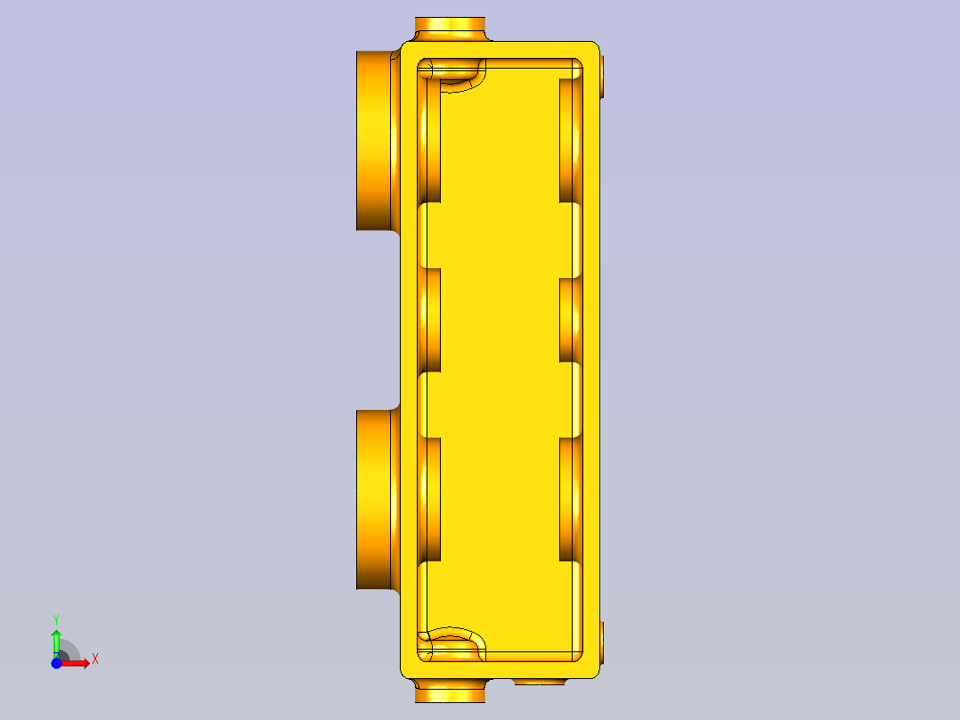 P51G箱体零件数控加工程序设计含UG三维及4张CAD图前视图