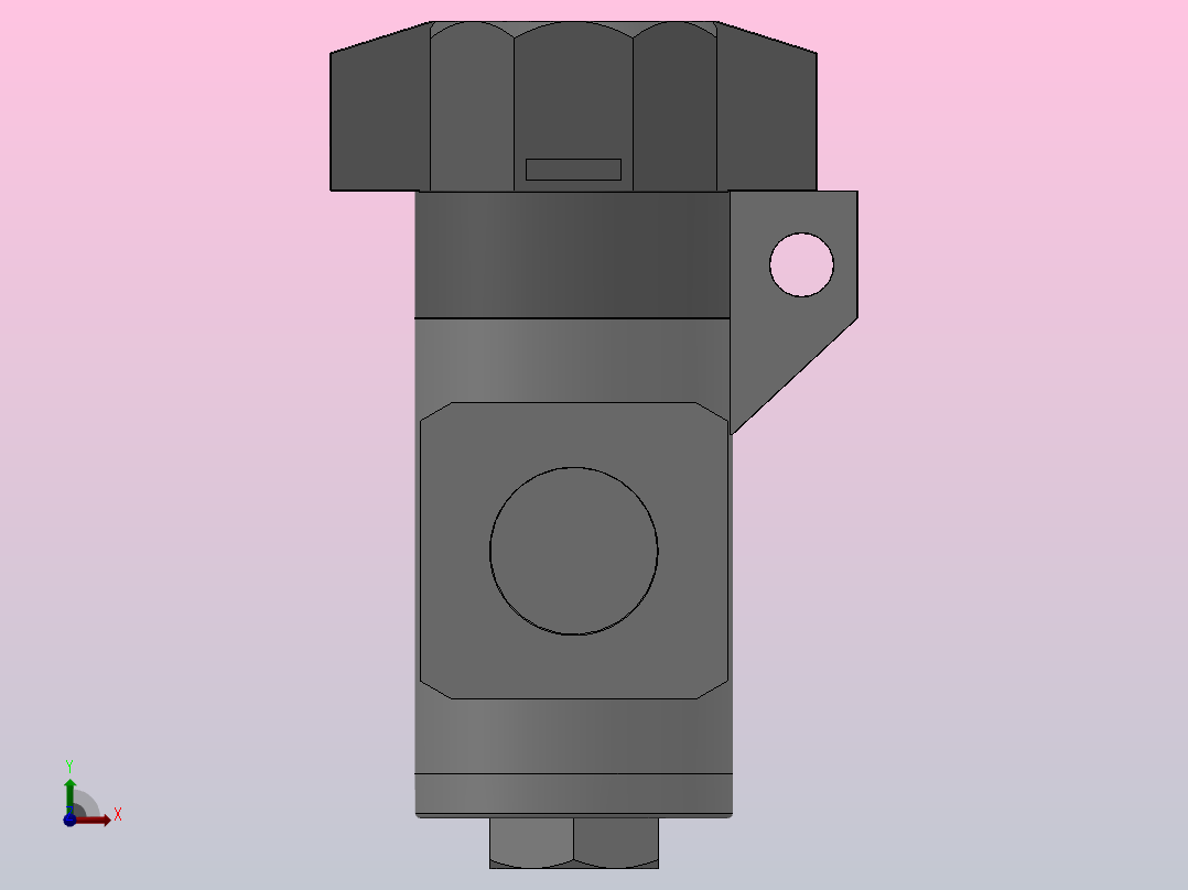 QVHL3000-03(02)型 二位三通释放式节流阀（带空锁）[QVHL3000-03]前视图