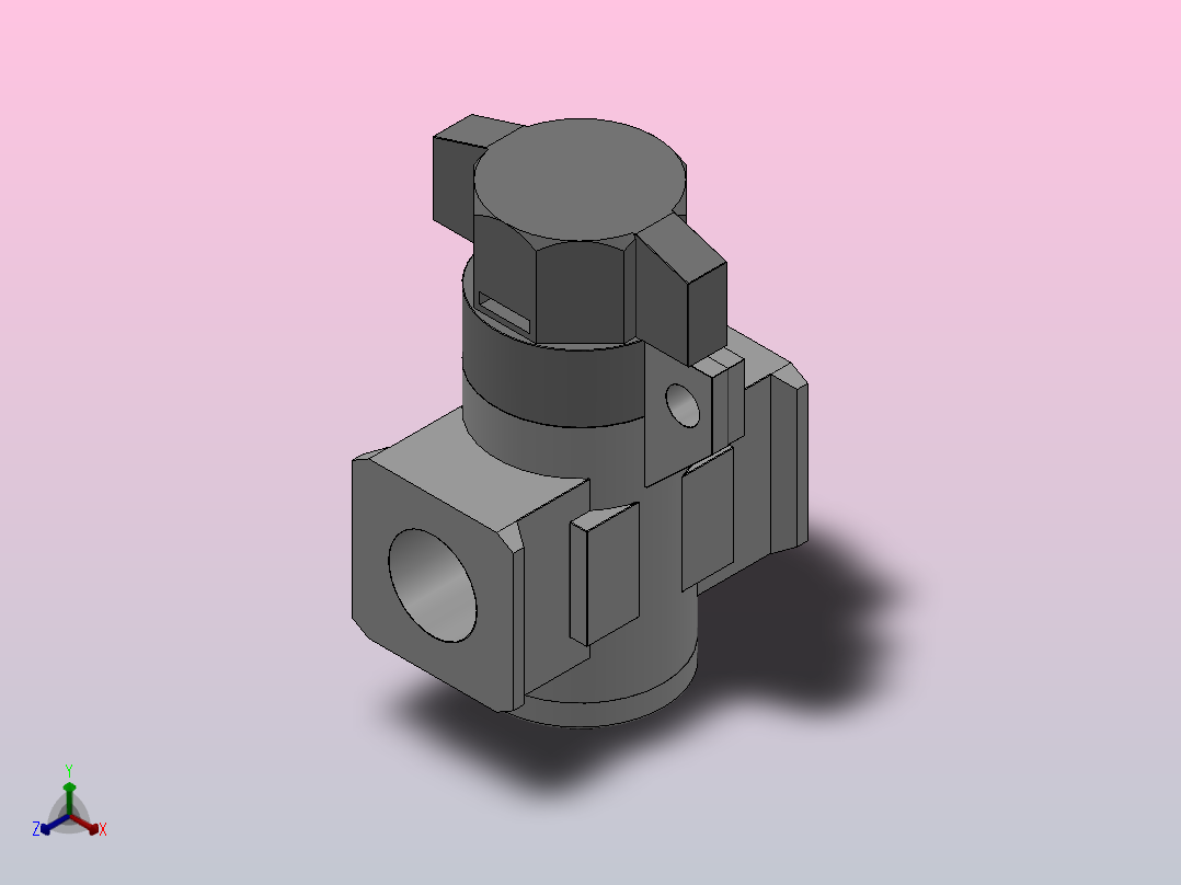 QVHL3000-03(02)型 二位三通释放式节流阀（带空锁）[QVHL3000-03]正等轴测图