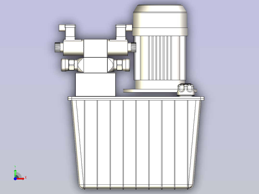 扣压机设备3D图纸模型前视图