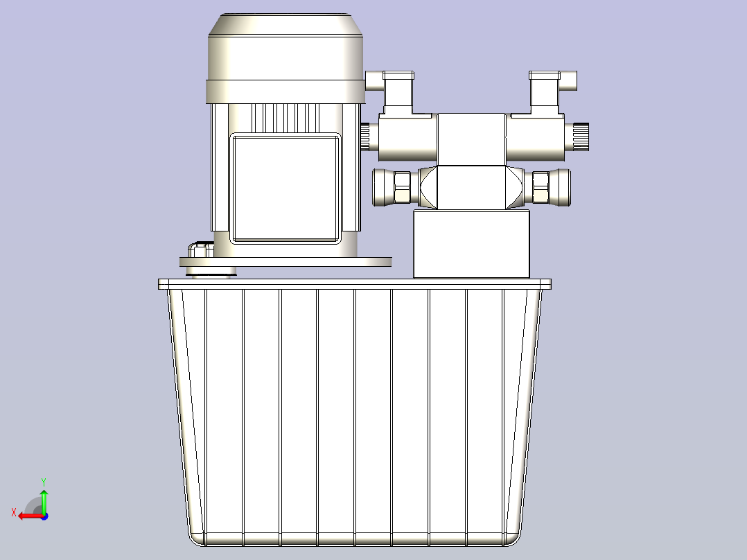 扣压机设备3D图纸模型后视图