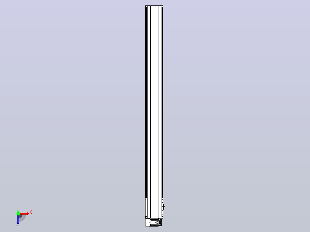 皮带直线轴半封闭可选导轨TPA-HNB-202D-140-L2050-LU-C-P75-N3俯视图