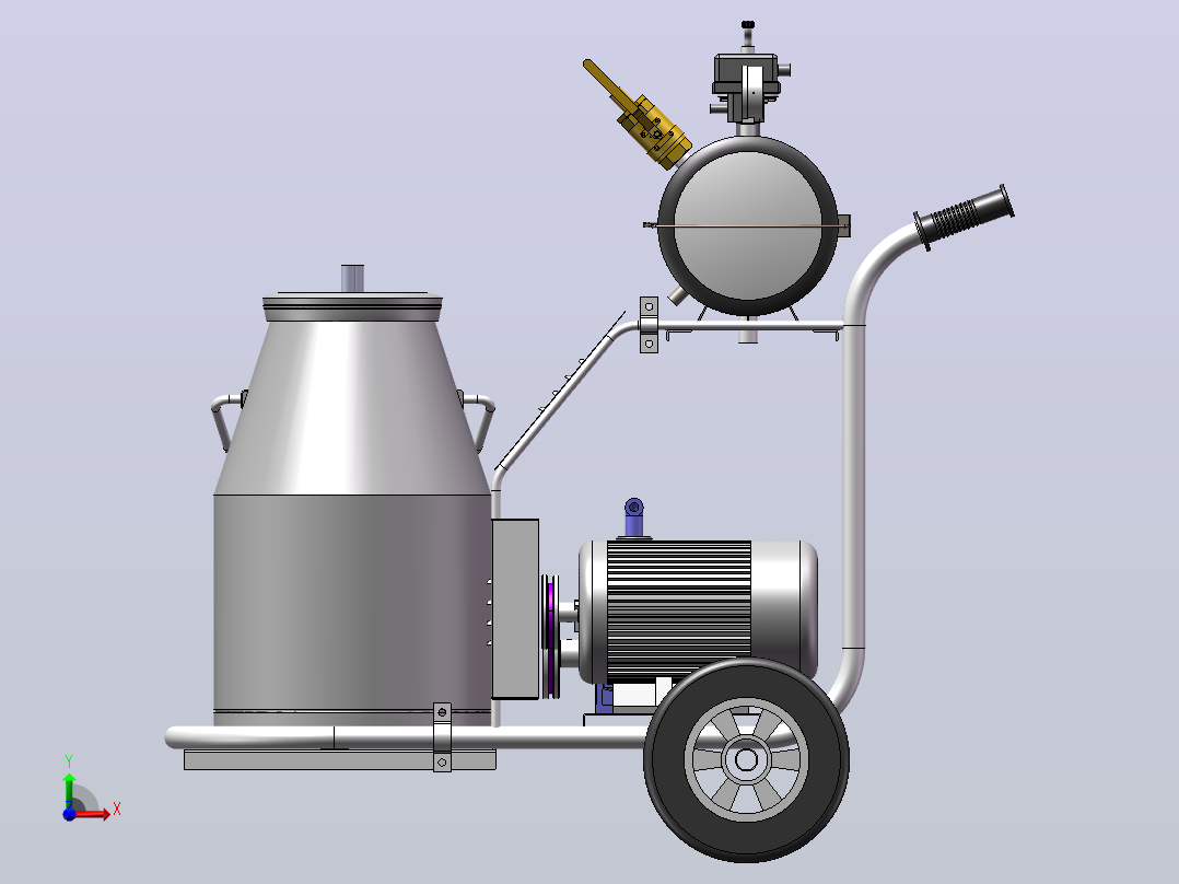 挤奶车设备结构前视图
