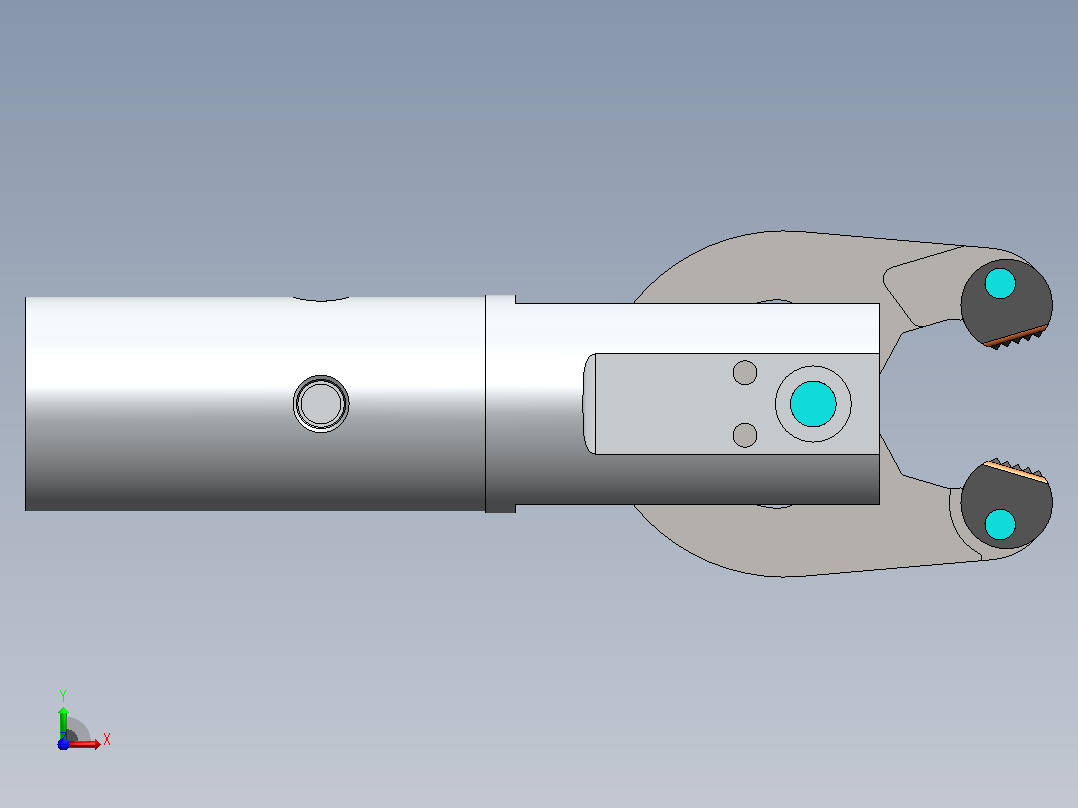 夹爪3D数模图纸 Solidworks设计前视图