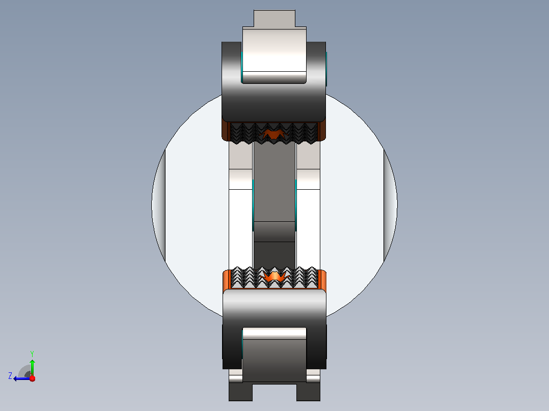 夹爪3D数模图纸 Solidworks设计右视图