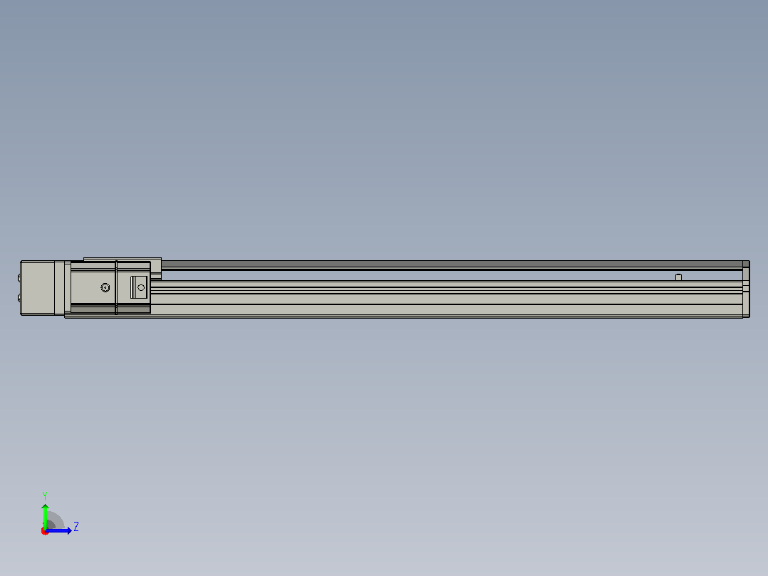 SYS12-BL-600-200W滚珠花健、支撑座、滚珠丝杠、交叉导轨、直线模组.STEP左视图