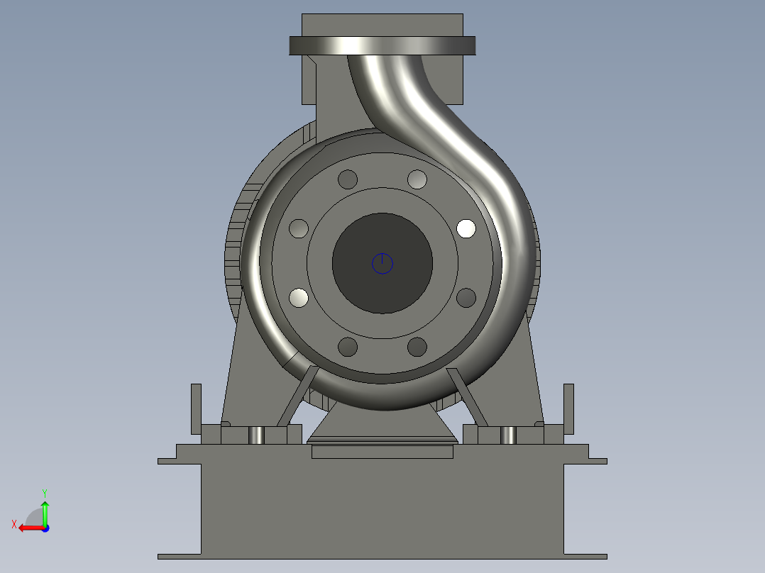 电动抽水泵3D模型后视图