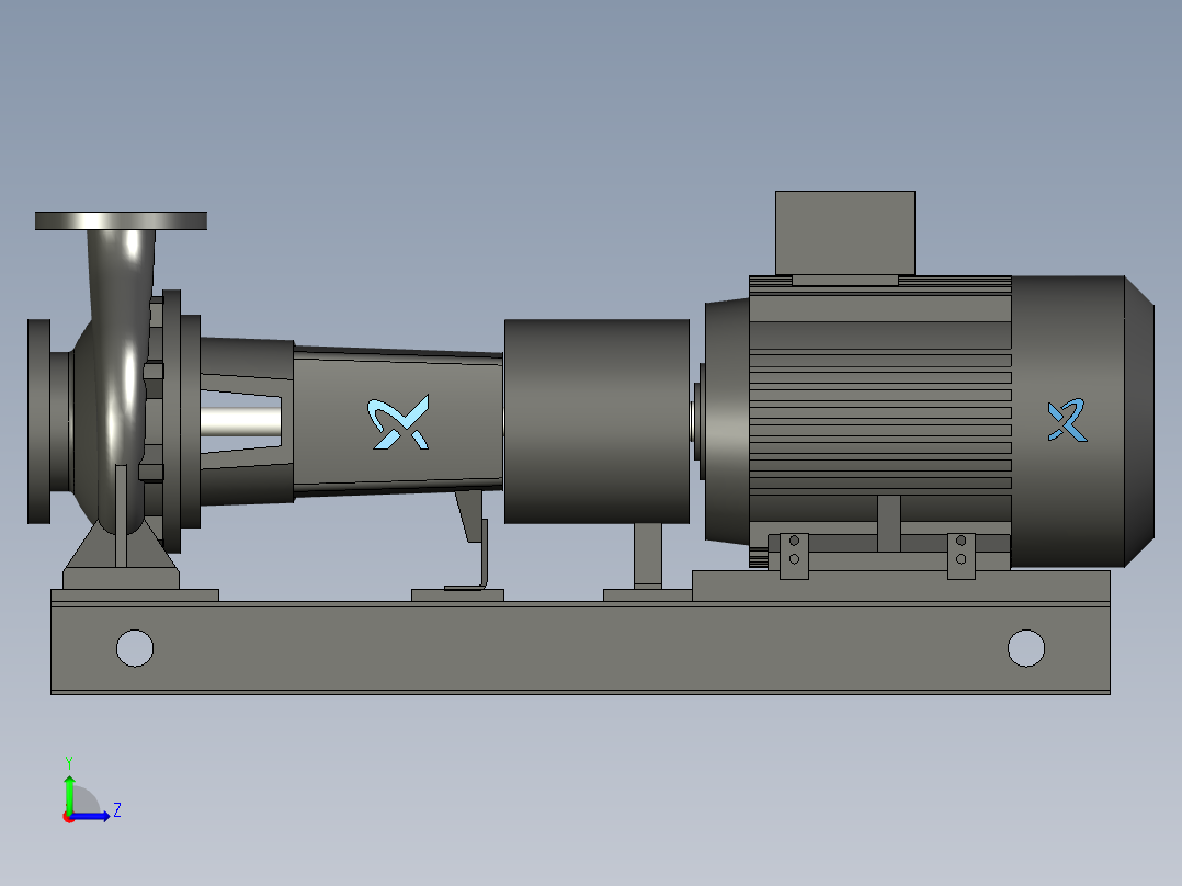 电动抽水泵3D模型左视图