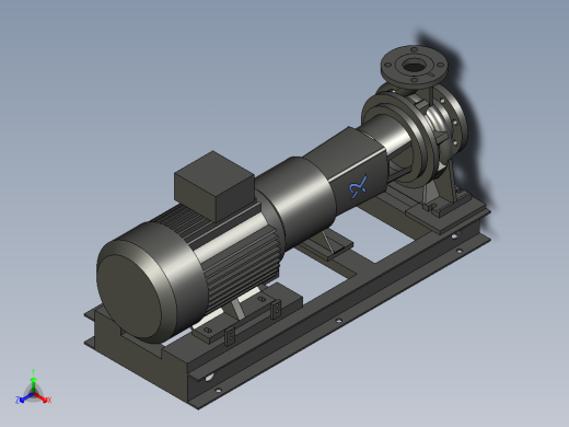 电动抽水泵3D模型正等轴测缩略图