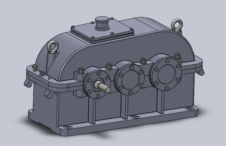 二级圆柱斜齿轮装配体（包括Solidworks零件、装配体、CAXA装配图