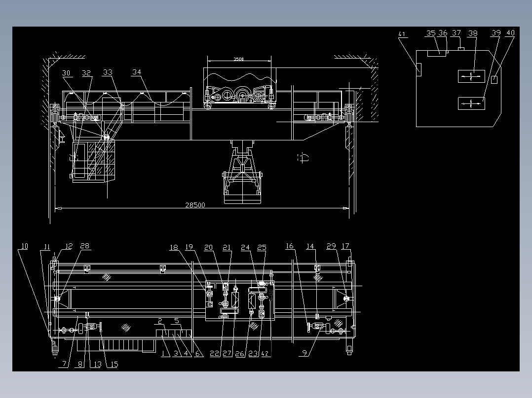 抓斗起重机CAD图纸免费下载