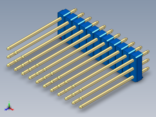 彩色公头100mil（2.54mm）系列-DS1021_blue_3x11p_100mil_Type19_rev1.0