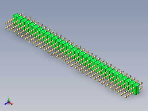 彩色公头100mil（2.54mm）系列-DS1021_green_2x32p_100mil_Type1_rev1.0