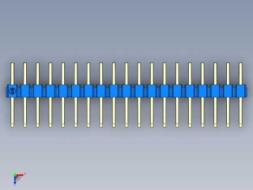彩色公排针 100mil 2.54mm 系列-DS1022_blue_2x19p_100mil_TypeD_rev1.0俯视缩略图