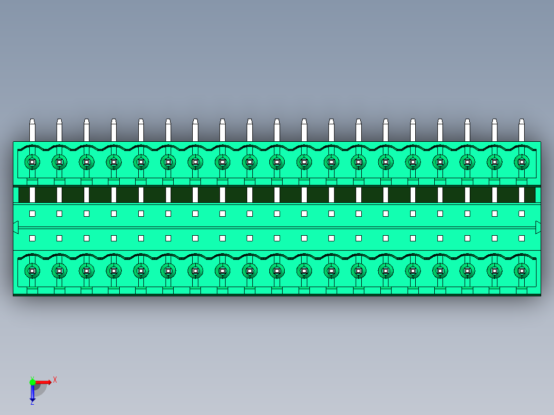 DEGSON 2EDG 系列 5.0mm 可插拔接线端子组-2EDGRH-5.0-38P-14-00AH俯视图