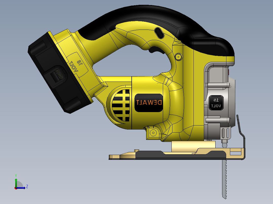 Dewalt手持电锯左视图