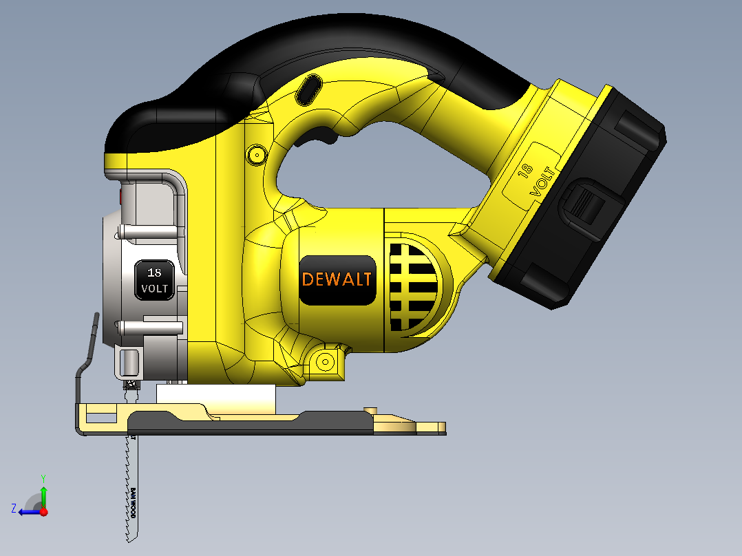 Dewalt手持电锯右视图