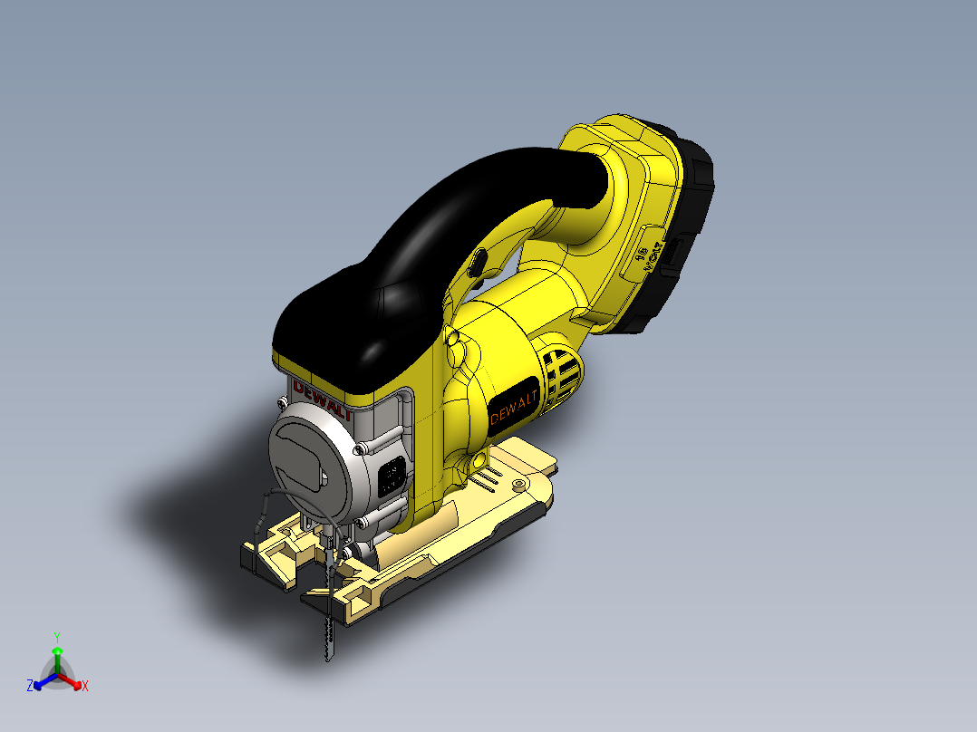 Dewalt手持电锯正等轴测图