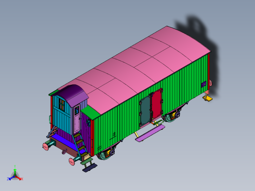 有轨铁路木制运载货车